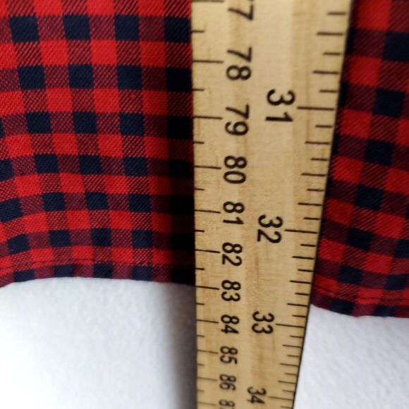 Gap Shirt Button Down Mens XXL Slim Red Black Plaid Long Sleeve Work Preppy Top - Picture 6 of 15